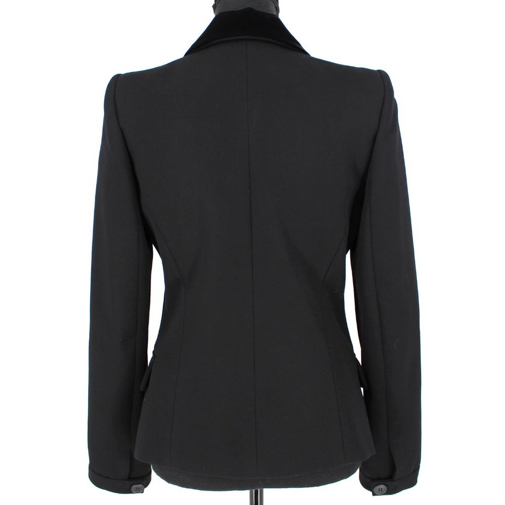 Balenciaga Paris Black Wool Silk Velvet Trim Jacket Single Breasted Blazer 38 S - Picture 5 of 7